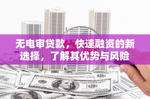 巴里坤无电审贷款，快速融资的新选择，了解其优势与风险