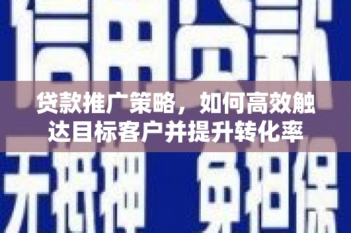 士林贷款推广策略，如何高效触达目标客户并提升转化率